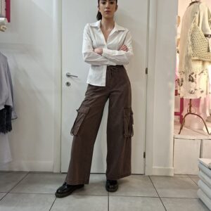 Camicia sfiancata bianca Cotone
